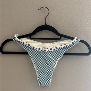 Frankie's Bikinis Blue and White Bikini Bottom